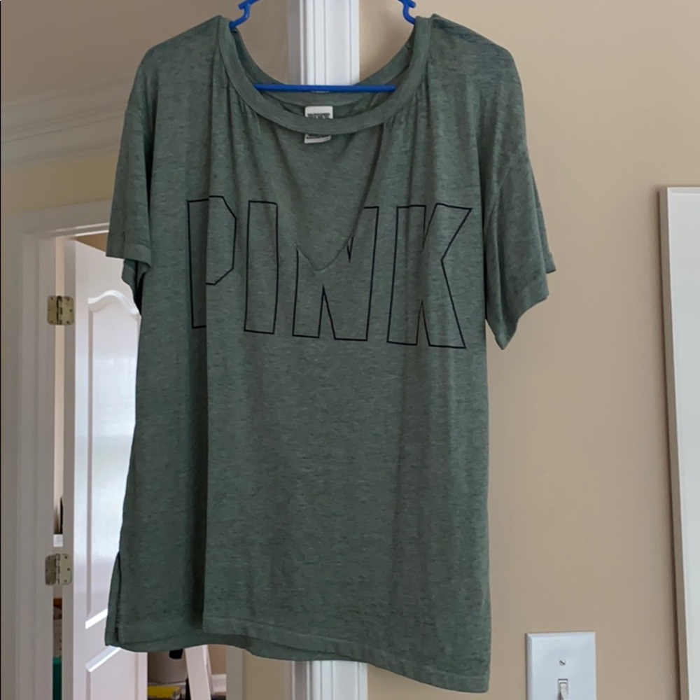 VNeck cutout short sleeve shirt